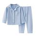 Hfyihgf Toddler Baby Girls Boys Button-Down Pajamas Sets Cotton 2PCS PJs Set Long Sleeve Lapel Collar Shirt and Pants Sleepwear for Unisex Kids(Blue 10 Years)