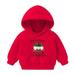 Virmaxy Christmas Toddler Baby Boys Girls Cute Hoodies Gnome Car Printed Letter Graphic Hoodies Long Sleeve Pullover Plush Sweatshirt with Robbie Cuffs For The Baby Christmas Gifts Red-B 4T