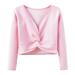 Youmylove Fall Winter Toddler Girls Long Sleeve Warm Solid Color Blouse Ballet Wrap Tops Velvet Dance Sweater Child Playwear