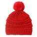 ASEIDFNSA Baby Boys Girls Thick Beanie Hat Knitted Caps Beanies Pompom Plush Lined Hats Elastics Turban Winter Warm Hat Warm for Cold Weather Red