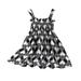 Toddler Fashion Dresses Holiday Playwear For Little GirlsSummer Scoop Neck Sleeveless Floral Flowy Print Plain Sun Beach Casual Fall Winter Clothes Black 110