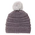 ASEIDFNSA Baby Boys Girls Thick Beanie Hat Knitted Cap Beanies Pompom Plush Lined Hats Elastics Turban Winter Warm Hat Warm for Cold Weather Grey
