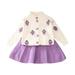 Children Dailywear Autumn Sweet Fashion Long Sleeve Graphic Pleated Dresses Elegant Soft Outwear