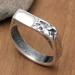 'Men's Minimalist Nature-Inspired Sterling Silver Band Ring'