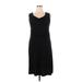 Merona Casual Dress - Party V Neck Sleeveless: Black Print Dresses - Women's Size X-Large