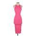 Zara Cocktail Dress - Midi: Pink Solid Dresses - Women's Size Small