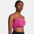 Women's Under Armour Seamless Low Long Heather Sports Bra Astro Pink / Black L