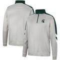 Colosseum Grau/Grün Michigan State Spartans Bushwood Fleece-Jacke mit Viertelreißverschluss für Herren