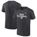 Heather Charcoal Miami Dolphins 2023 NFL Playoffs T-Shirt mit Fanatics-Logo für Herren