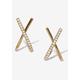 Women's Crystal "X" Goldtone Drop Earrings, 20X10Mm by PalmBeach Jewelry in Gold