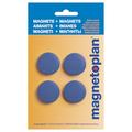 Magnet Discofix Standard auf Blisterkarte, 4 Stück dunkelblau
