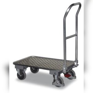 VARIOfit Schiebebügelwagen, Tragl. 150kg, Ladefl. LxB 720x450mm, Alu-Platte Image