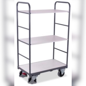 VARIOfit ESD-Etagenwagen, Tragl. 250kg, Griff Holzplatte, Ladefl. LxB 985x490mm, Holzböden Image