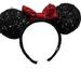 Disney Accessories | Disney Ears, Classic Minnie Mouse Disney World Ears, Black And Red Bow Sequence | Color: Black/Red | Size: Os