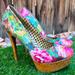 Jessica Simpson Shoes | Jessica Simpson Platform High Heels | Color: Blue/Pink | Size: 8.5