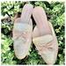 Coach Shoes | Coach Loafers/Mules Stassi Raffia Slides Euc 9.5 | Color: Cream/Gold | Size: 9.5