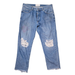 Free People Jeans | Free People Jeans High Rise Straight Leg Button Fly Distressed Size 30 | Color: Blue | Size: 30