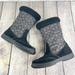 Coach Shoes | Coach Sherman Signature Monogram Sherpa Lined Boots Grey Black Size 7.5b | Color: Black/Gray | Size: 7.5