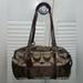 Coach Bags | Coach Signature Khaki Stripe Canvas Leather Trim Purse F13551 Handbag | Color: Brown/Tan | Size: Os