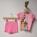 Disney Pajamas | 4t Disney Princess Pink Pajama Set Jasmine Belle Rapunzel Tiana Snow White | Color: Pink | Size: 4tg