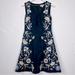 Anthropologie Dresses | Anthropologie Moulinette Souers Blue Floral Embroidery Sleeveless Dress | Color: Blue/Cream | Size: 6