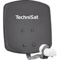 TechniSat DIGIDISH 45 - Satellite Dish for 2 Participants (45 cm Compact Satellite System - including Wall Mount, An-Roof Fitting for Mast Mounting (30-63 mm), and Universal Twin LNB) Grey