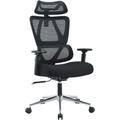 Bürostuhl PLACES OF STYLE "Andora, moderner ergonomischer Schreibtischstuhl" Stühle Gr. B/H/T: 73 cm x 117 cm x 73 cm, Netzstoff, Holzwerkstoff-Metall-Kunststoff, schwarz (schwarz, silber) Drehstühle
