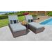 Florence Wheeled Chaise Set of 2 Outdoor Wicker Patio Furniture and Side Table