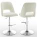 Best Quality Furniture Adjustable Textured Fabric Barstools with Chrome Finish Base (Set of 2)