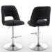 Best Quality Furniture Adjustable Textured Fabric Barstools with Chrome Finish Base (Set of 2)