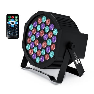 36 RGB LED DJ Stage Uplight -DMX Control Sound Activated with Remote Control and 9 Modes LED