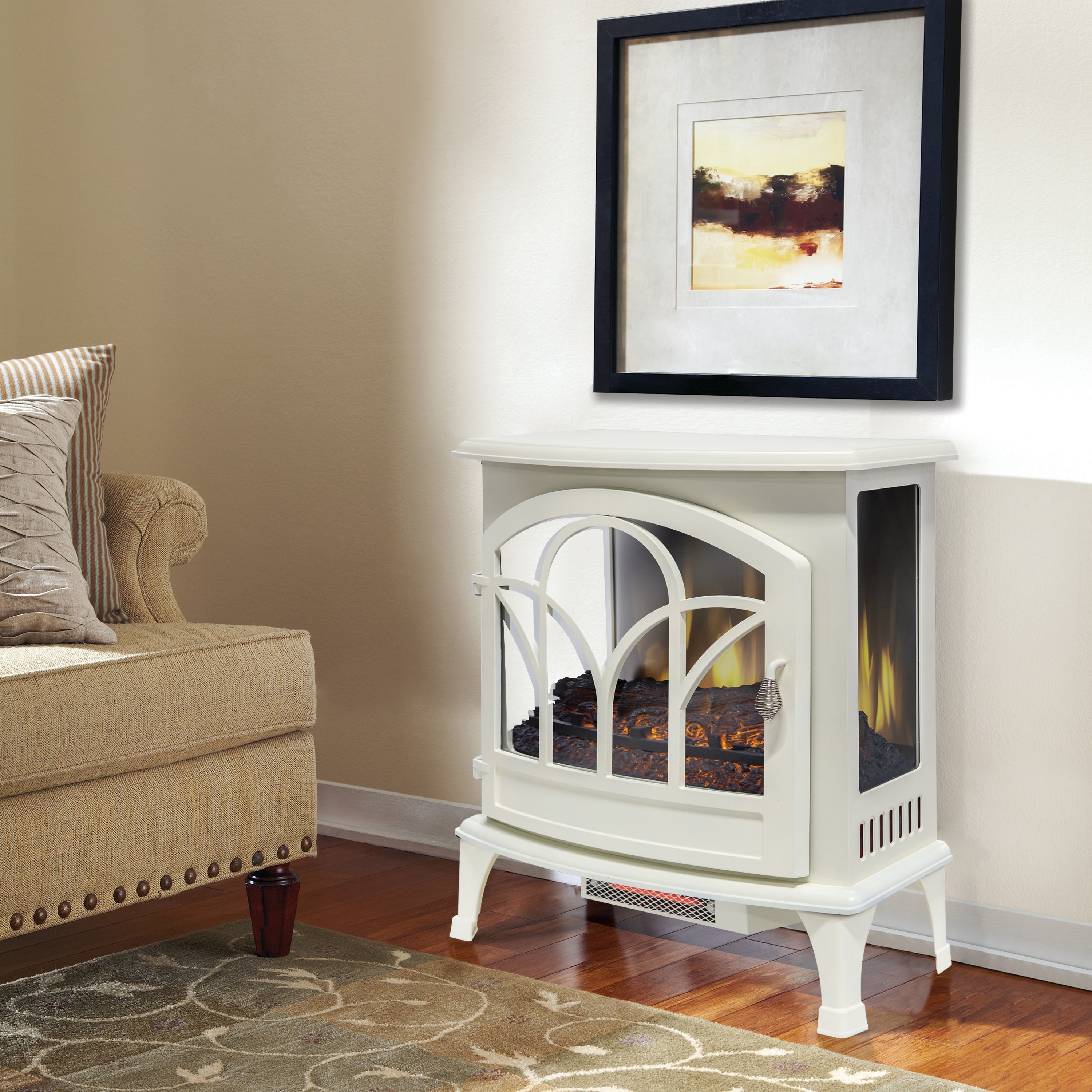Muskoka 25-in Curved Front Infrared Panoramic Electric Stove in White