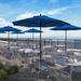 California Umbrella 9' Rd. Aluminum Frame, Fiberglass Rib Market Umbrella, Push Open, Bronze Finish, Pacifica Fabric