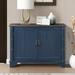 Retro Style Accent Storage Cabinet with Adjustable Shelves,Wood Grain Texture