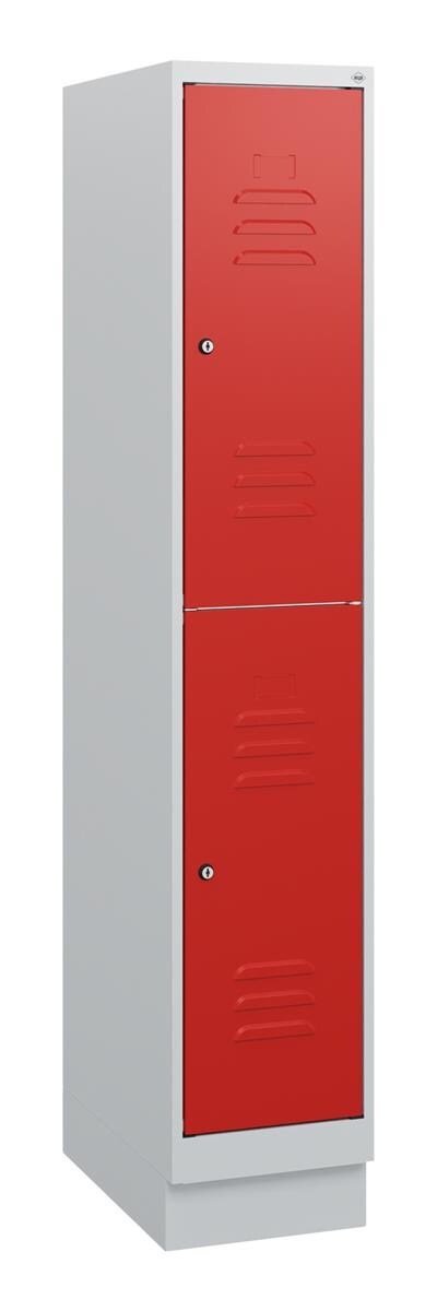 C+P Doppelstock-Spind Classic PLUS, Sockel, 1 Abteil, 1630x300x500mm, 7035/3020 Image