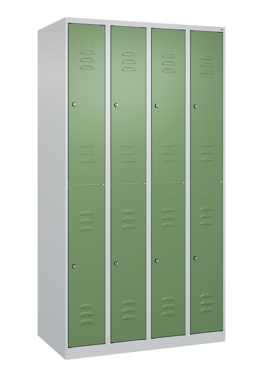 C+P Doppelstock-Spind Classic PLUS, 4 Abteile, 1850x1000x500mm, 7035/6011 Image