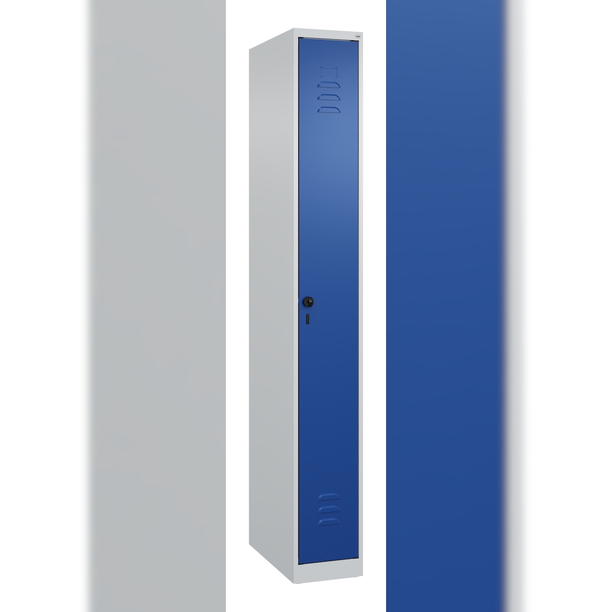 C+P Spind Classic PLUS, 1 Abteil, 1850x250x500mm, 7035/5010 Image