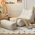 OTAUTAU – housse de Pouf en coton doux sans remplissage Pouf avec repose-pieds canapé-lit