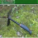 Thicken Durable Dual Use Small Hoe for Gardening Tool with Three Tooth Harrow Head Iron Head Dual