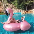 Giant Inflatable Flamingo 60 Inches Unicorn Pool Floats Tube Raft Swimming Ring Circle Water Bed