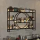 Luxury Metal Bar Cabinet Wine Spice Rack Open Hanging Mobile Bottle Alcohol Floating Display Bar