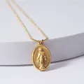 Collier vierge Maria en acier inoxydable pour filles, ras du cou en métal, chaîne serpent vierge marie, bijoux religieux
