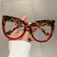 New Anti Blue Light Women Cat Eye Glasses Optical Oversized Sequin Pink Glasses Brand Designer