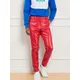 Spring and summer lightweight men's gemstone red leather pants youthful and energetic party men's