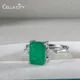 Cellacity Classic 925 sterling silver ring for women with square emerald gemstone ring open size