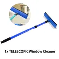 Telescopic Window Cleaner Casement Glass Squeegee Cleaner Wipers Long Handle Sponge Brush Glass