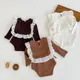 2023 Spring Autumn Baby Girls 2PCS Clothes Set Solid Color Romper Windproof Vest Suit Newborn Girl