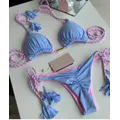 Maillot de bain multicolore pour femmes bikini dos nu UL triangle nouvelle collection