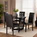 Baxton Studio Vida Modern Dark Brown Faux Leather & Dark Brown Finished Wood 5-PC Dining Set - Wholesale Interiors Vida-Dark Brown-5PC Dining Set