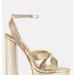 London Rag Splendid Crisscross Straps High Heel Sandals - Gold - US-8 / UK-6 / EU-39